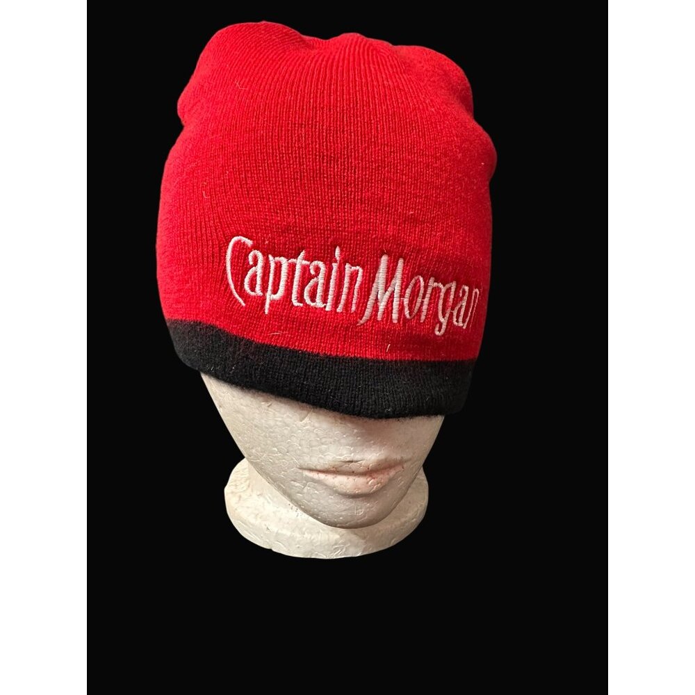 Captain Morgan Red & Black Acrylic Beanie Hat By‎ 3 Strikes Activation